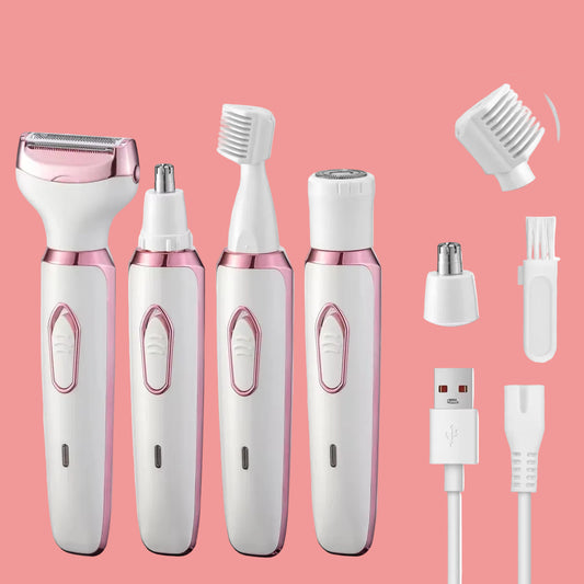 4 in 1 Electric Lady Shaver Body Hair Removal Epilator Painless Cordless Trimmer Razor, Gifts for Women